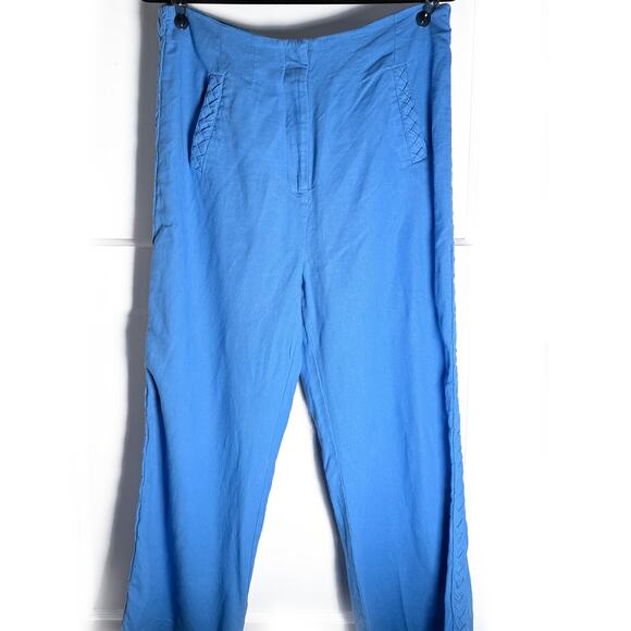 Jason Wu Linen Blend Wide-Leg Pants – Size 6 – Bright Blue - Picture 6 of 6